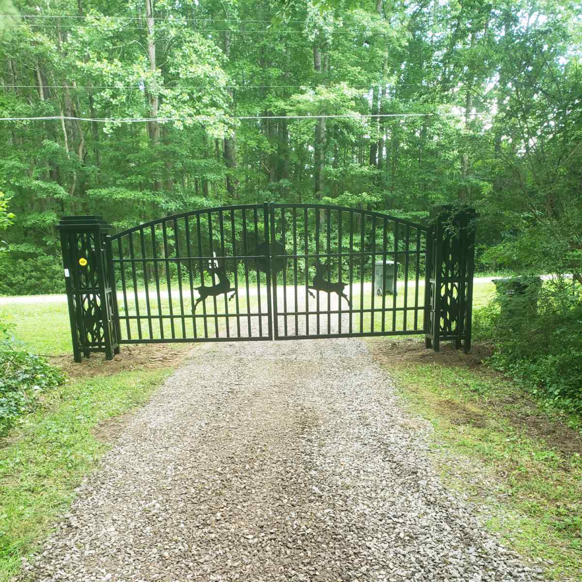 Greatbear 20x8 ft Dual Swing Driveway Gate with Ornamental Posts - Serenity Provision