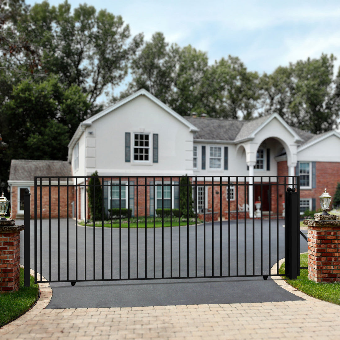 Aleko 25x6 ft Steel Sliding Driveway Gate - MADRID Style - Serenity Provision