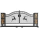 Greatbear 20x8 ft Dual Swing Driveway Gate with Ornamental Posts - Serenity Provision