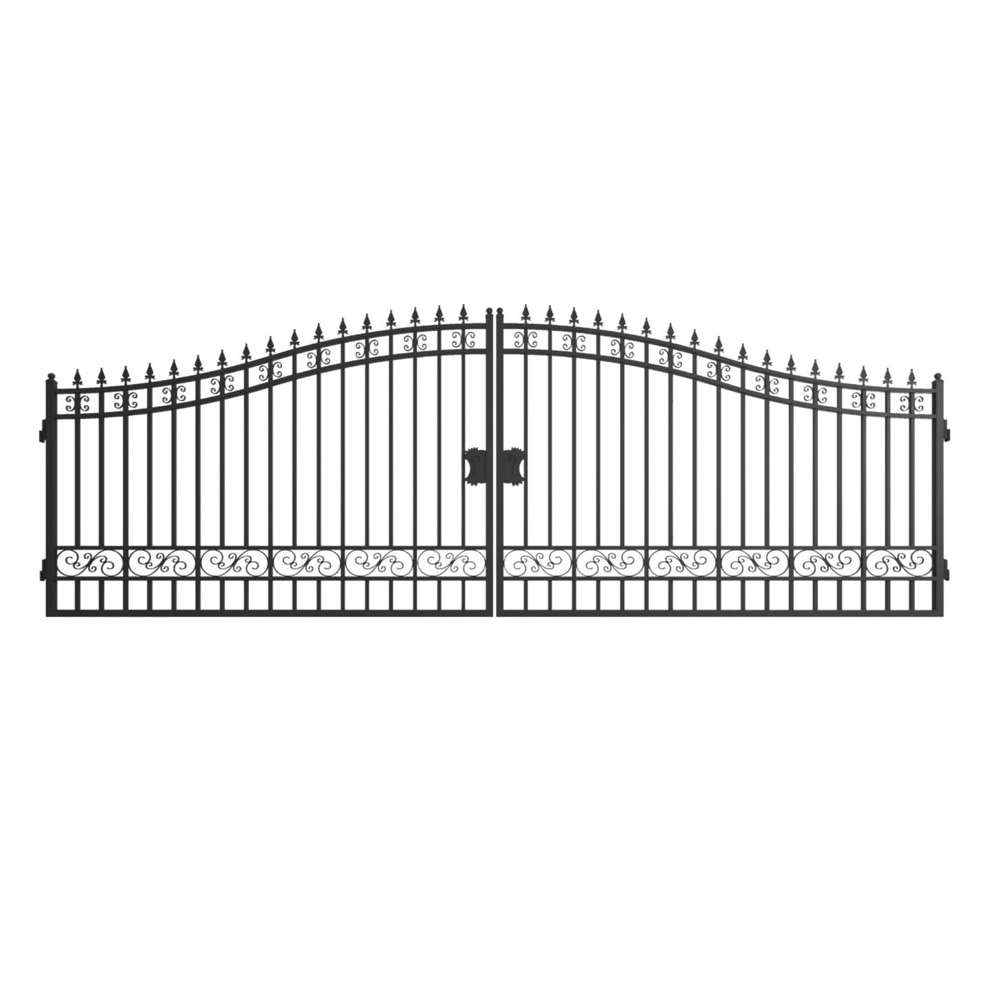 Greatbear 20x8 ft Steel Dual Swing Driveway Gate - Serenity Provision