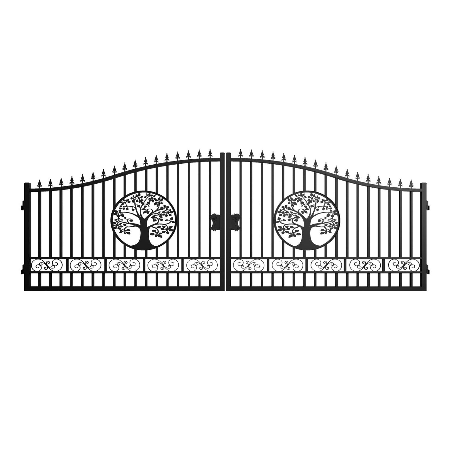 Greatbear 20x8 ft Steel Dual Swing Driveway Gate with Wider Goalposts - Serenity Provision