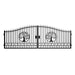 Greatbear 20x8 ft Steel Dual Swing Driveway Gate with Wider Goalposts - Serenity Provision