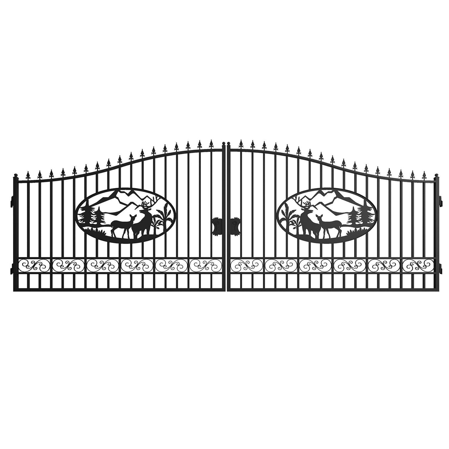 Greatbear 20x8 ft Steel Dual Swing Driveway Gate - Serenity Provision