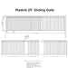 Aleko 25x6 ft Steel Sliding Driveway Gate - MADRID Style - Serenity Provision