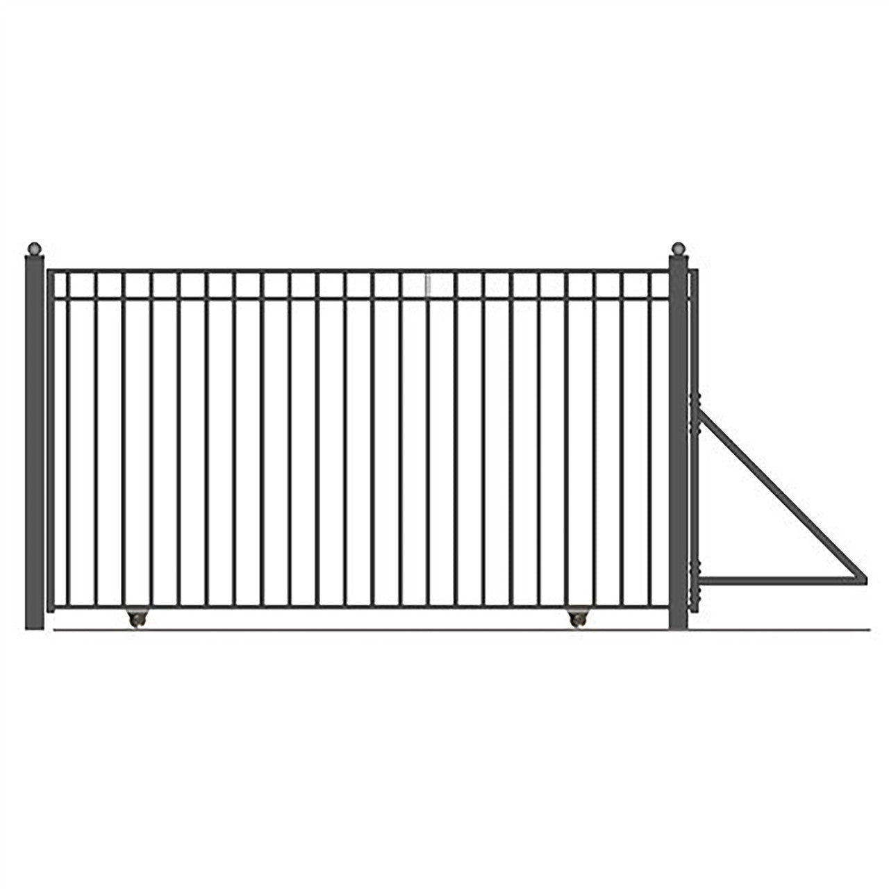 Aleko 25ft Steel Sliding Driveway Gate with 5ft Pedestrian Gate - Serenity Provision