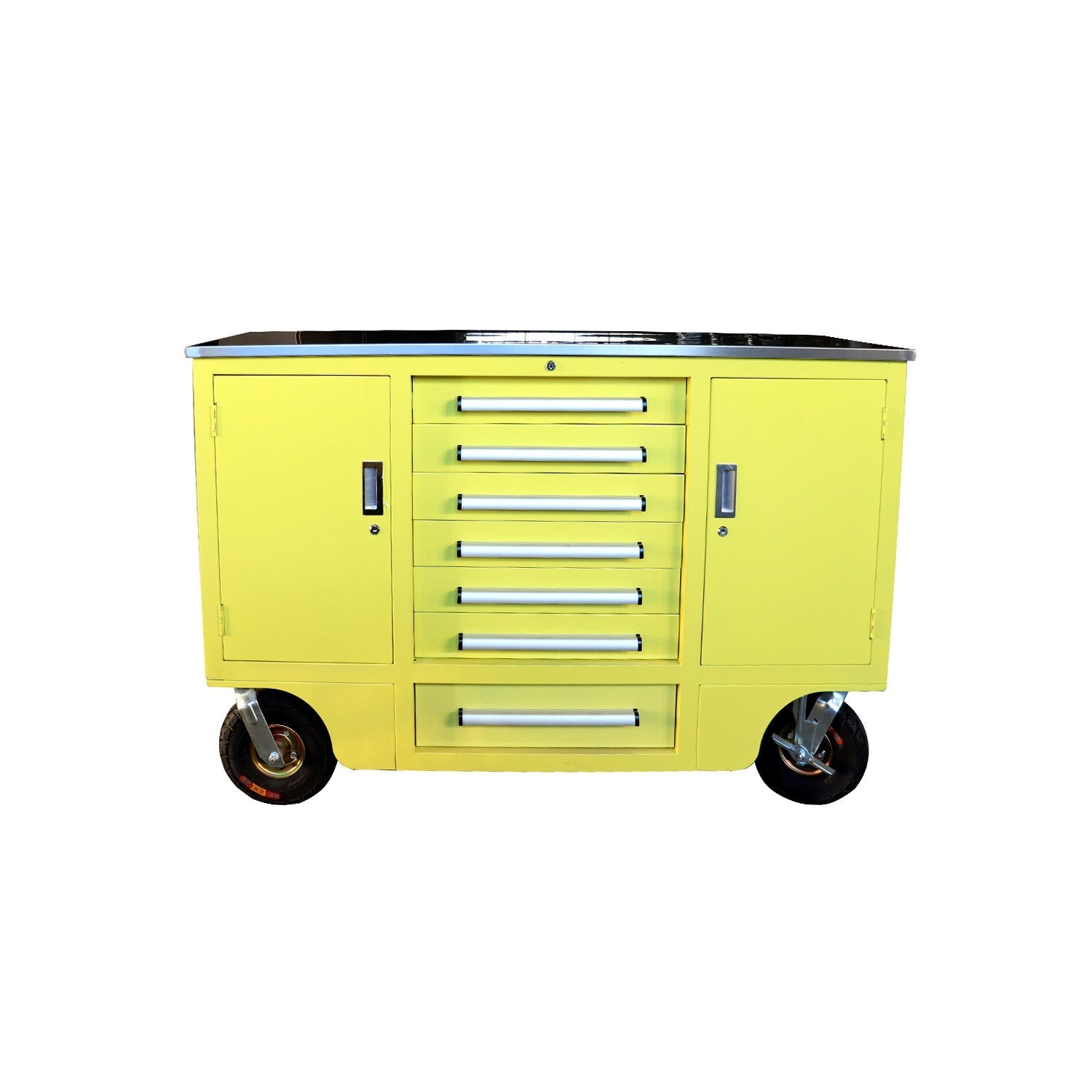 Chery Industrial 4.5ft Heavy Duty Mobile Workbench with 7 Drawers & 2 Cabinets