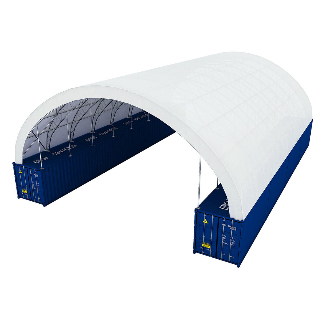 60'x80'x15' Double Truss Container Canopy Shelter - Serenity Provision