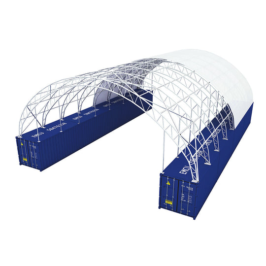 60'x80'x15' Double Truss Container Canopy Shelter - Serenity Provision