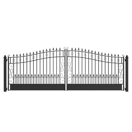 Greatbear 18x6 ft Steel Dual Swing Driveway Gate, VENICE Style - Serenity Provision