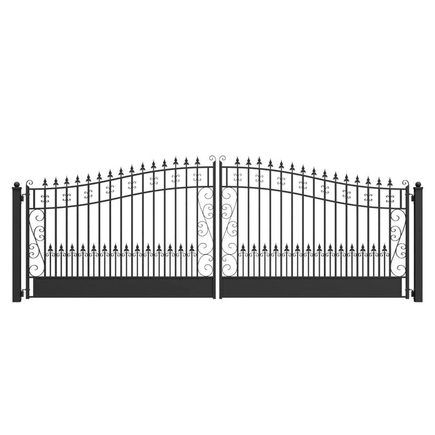 Greatbear 18x6 ft Steel Dual Swing Driveway Gate, VENICE Style - Serenity Provision