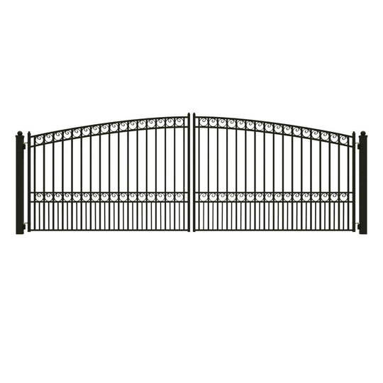 Greatbear 18x6 ft Steel Dual Swing Driveway Gate - PARIS Style - Serenity Provision
