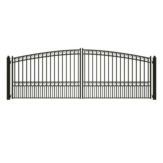 Greatbear 18x6 ft Steel Dual Swing Driveway Gate - PARIS Style - Serenity Provision