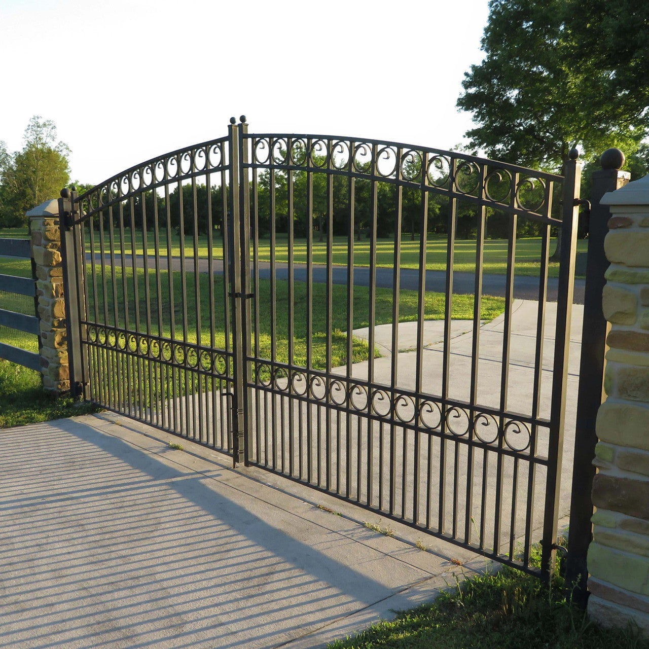 Greatbear 18x6 ft Steel Dual Swing Driveway Gate - PARIS Style - Serenity Provision