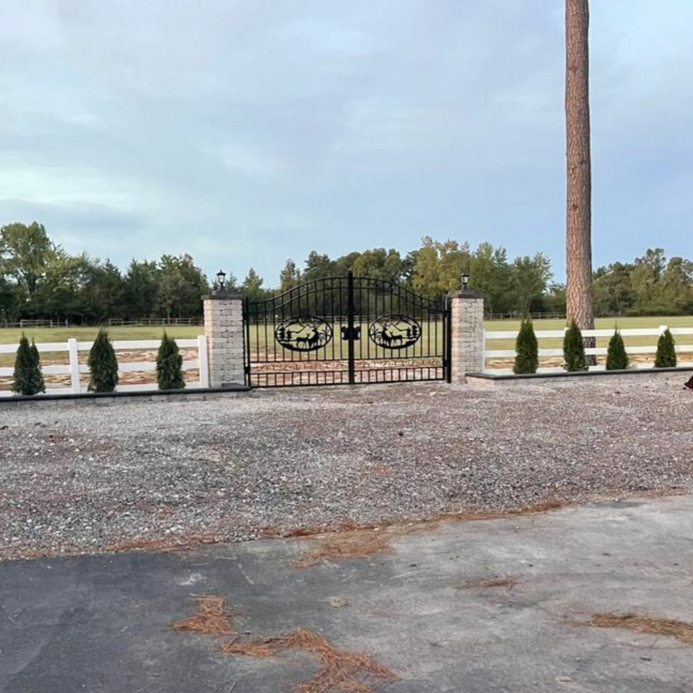 Greatbear 14x8 ft Steel Dual Swing Driveway Gate - Serenity Provision