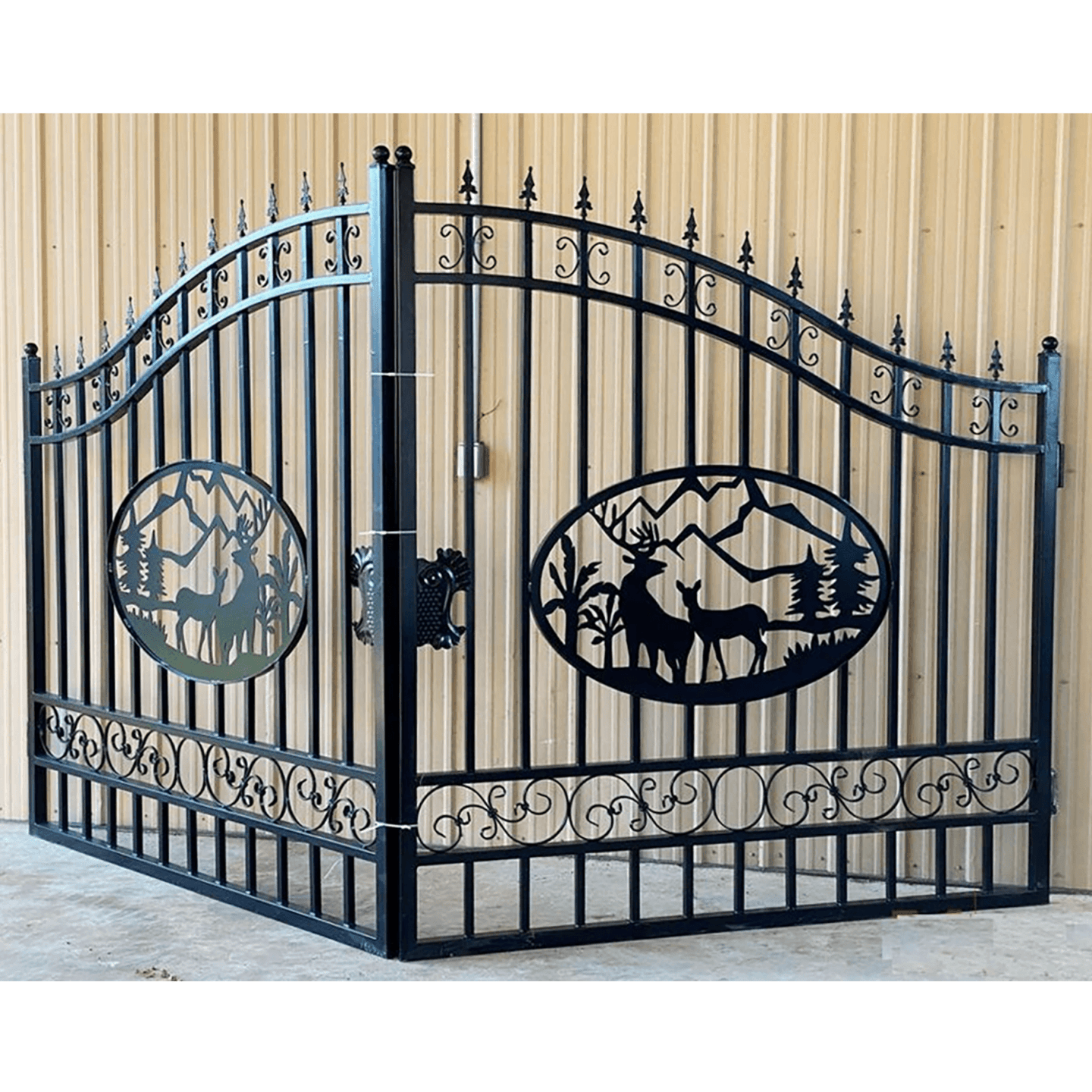Greatbear 14x8 ft Steel Dual Swing Driveway Gate - Serenity Provision