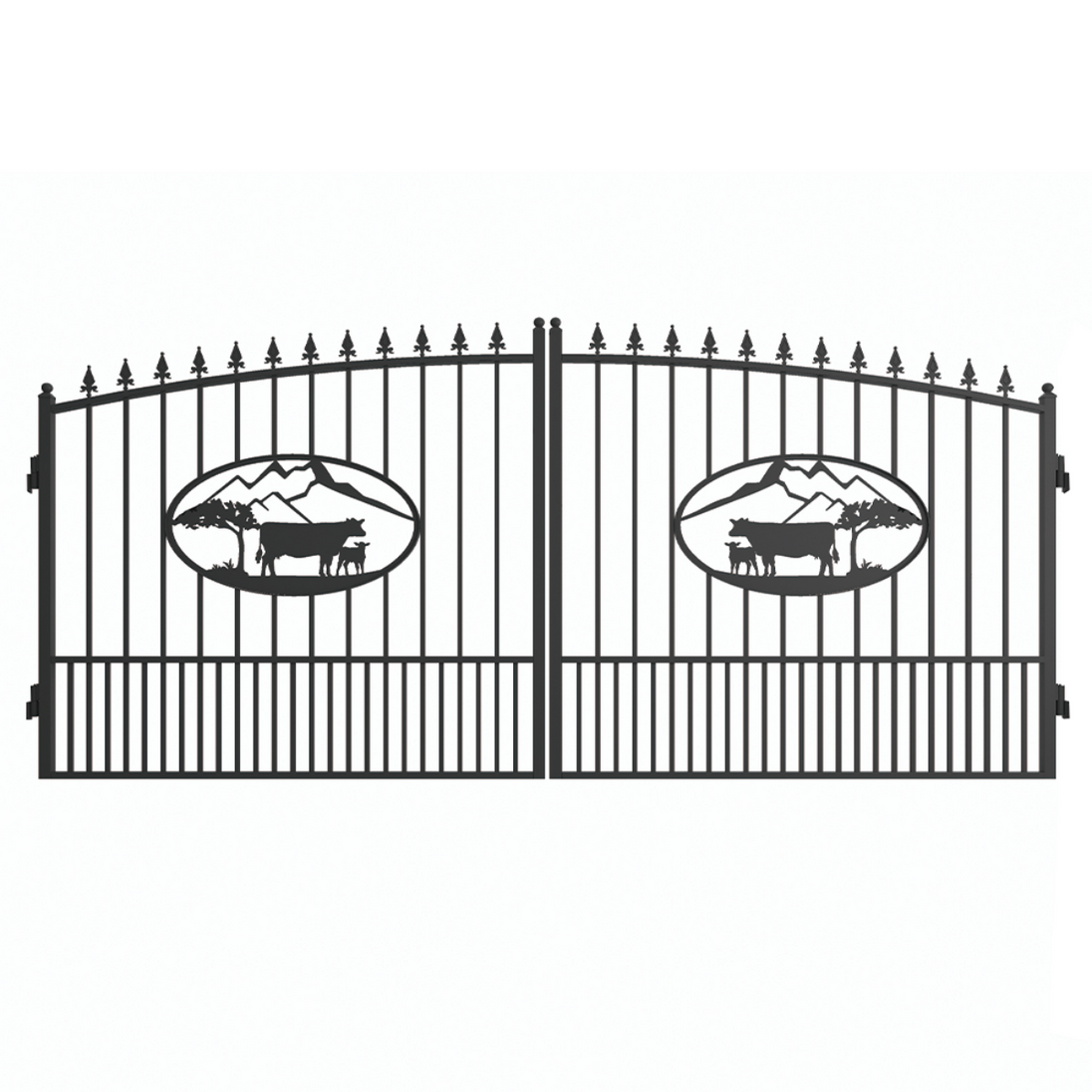Greatbear 14x8 ft Steel Dual Swing Driveway Gate - Serenity Provision