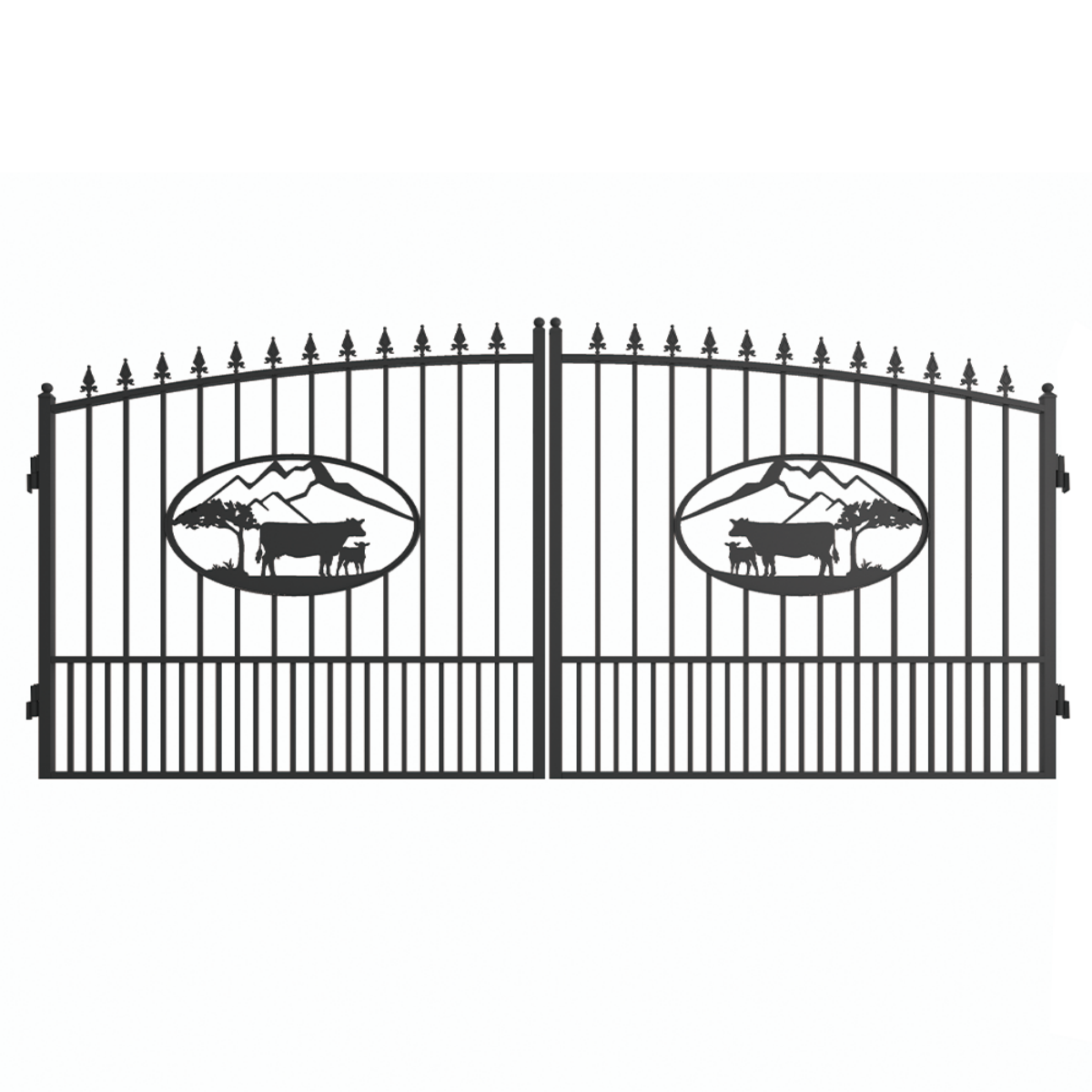 Greatbear 14x8 ft Steel Dual Swing Driveway Gate - Serenity Provision