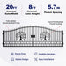 Greatbear 20x8 ft Steel Dual Swing Driveway Gate with Wider Goalposts - Serenity Provision