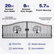 Greatbear 20x8 ft Steel Dual Swing Driveway Gate with Wider Goalposts - Serenity Provision