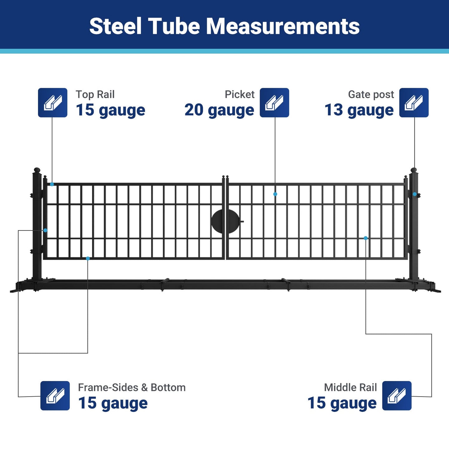 Greatbear 20 ft Steel Farm Driveway Gate - Serenity Provision