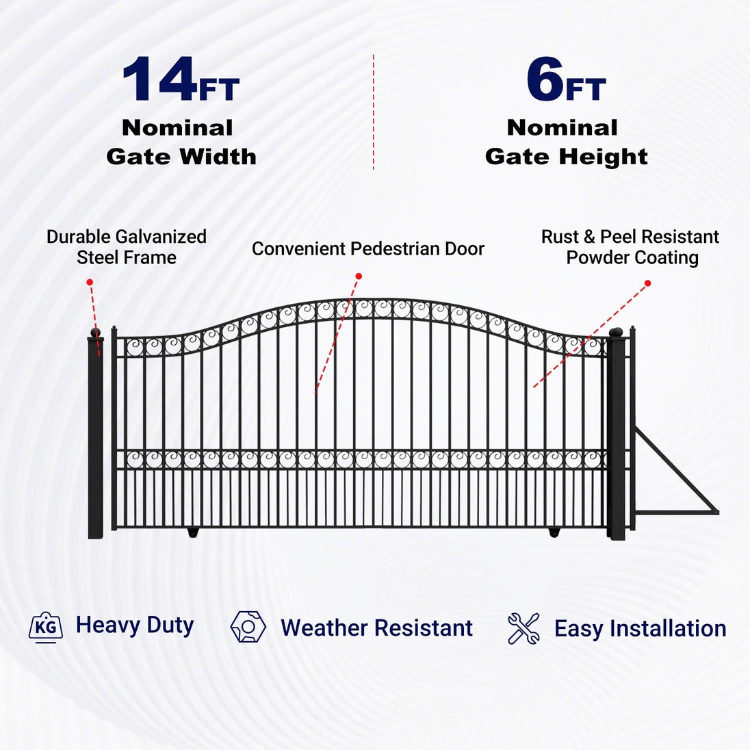Aleko 14x6 ft Steel Sliding Driveway Gate - Serenity Provision