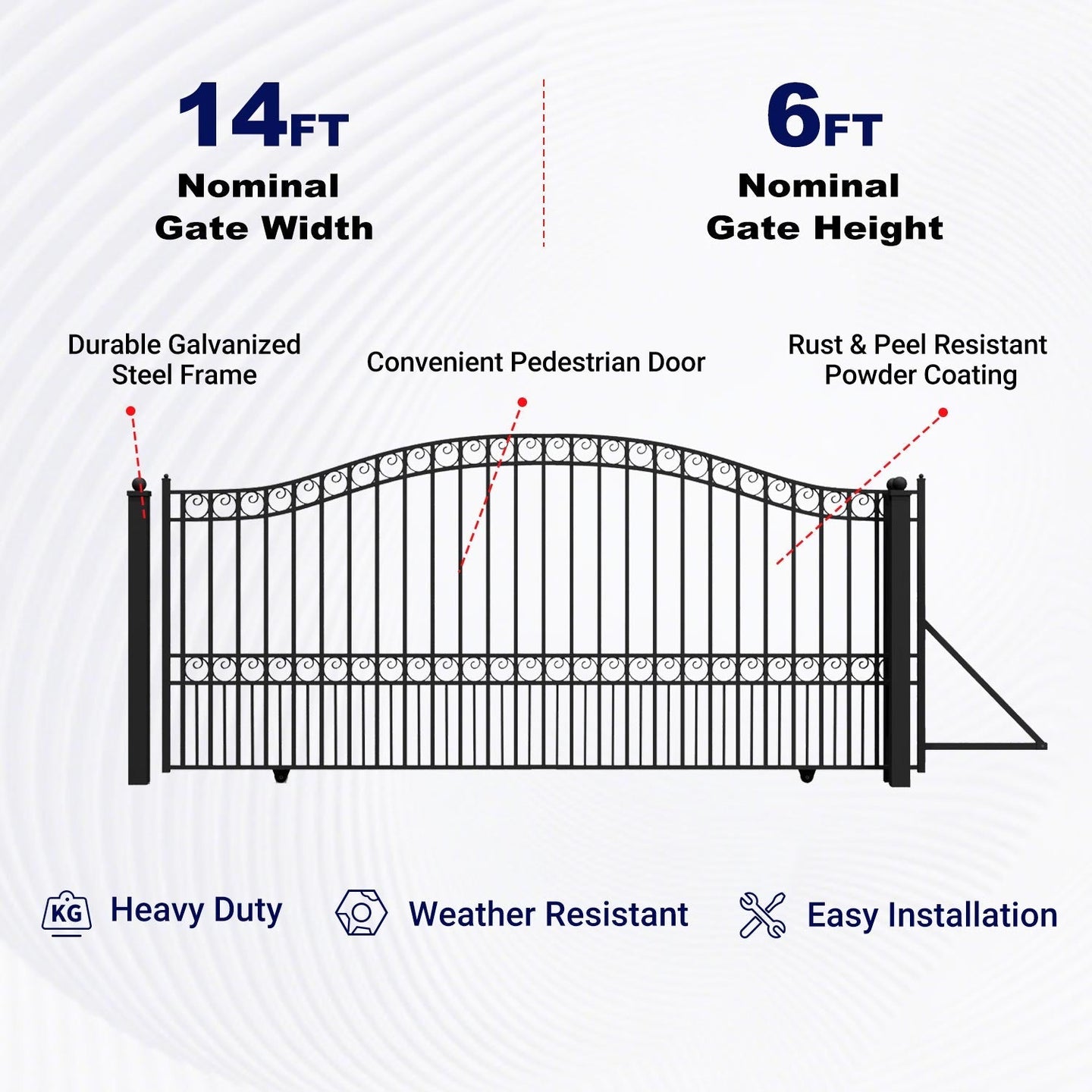 Aleko 14x6 ft Steel Sliding Driveway Gate - Serenity Provision