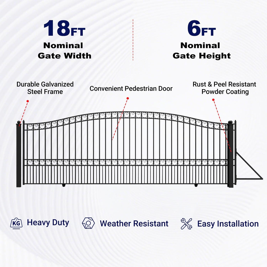 Aleko 18x6 ft Steel Sliding Driveway Gate - Serenity Provision