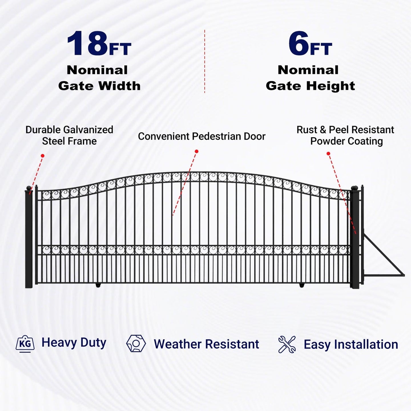 Aleko 18x6 ft Steel Sliding Driveway Gate - Serenity Provision