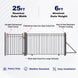 Aleko 25ft Steel Sliding Driveway Gate with 5ft Pedestrian Gate - Serenity Provision