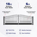 Greatbear 18x6 ft Steel Dual Swing Driveway Gate, VENICE Style - Serenity Provision