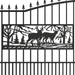 Greatbear 18x7 ft Steel Dual Swing Driveway Gate with Rectangular Deer Pattern - Serenity Provision