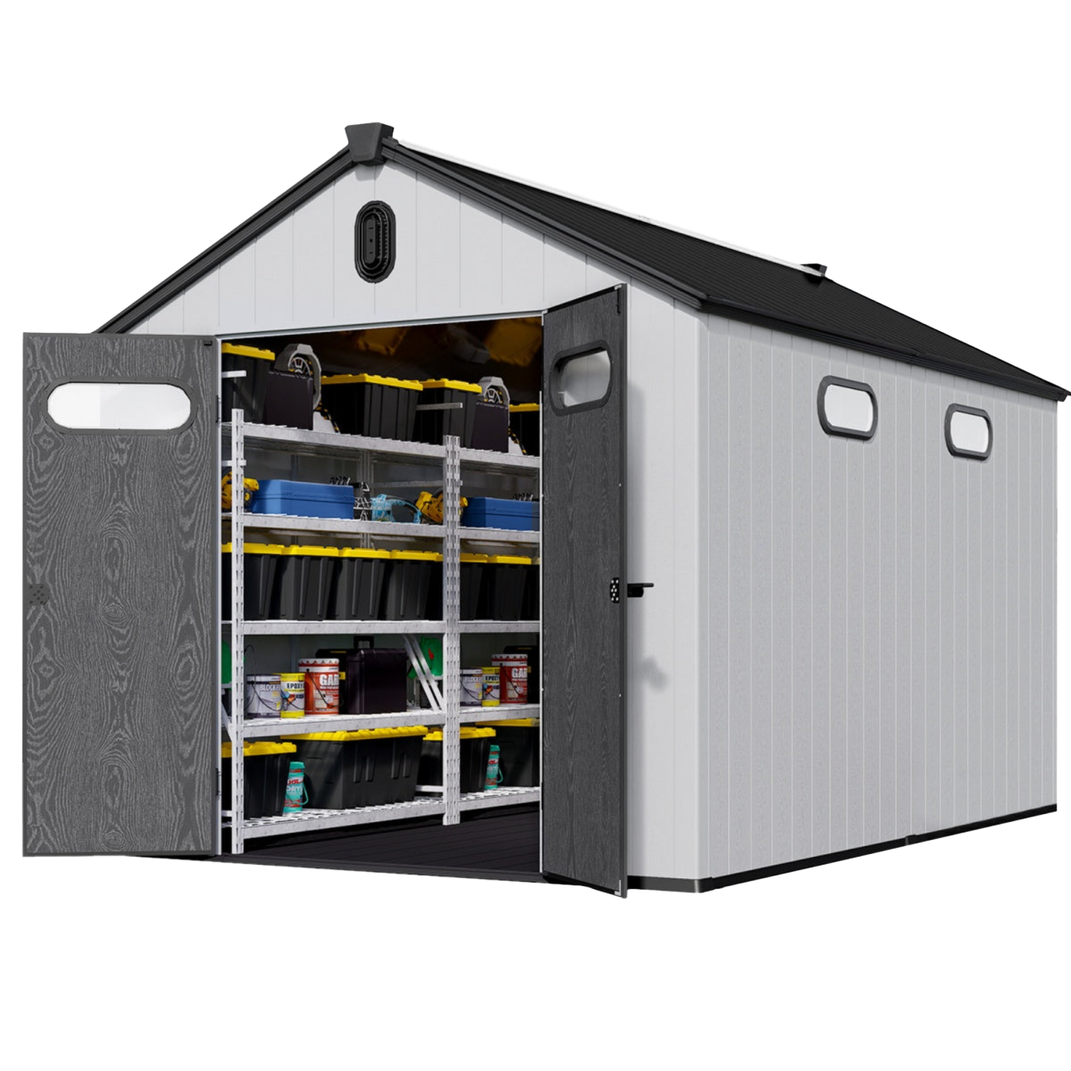 Chery Industrial 8x12 ft Resin Outdoor Storage Shed with Floor