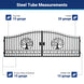 Greatbear 20x8 ft Steel Dual Swing Driveway Gate with Wider Goalposts - Serenity Provision