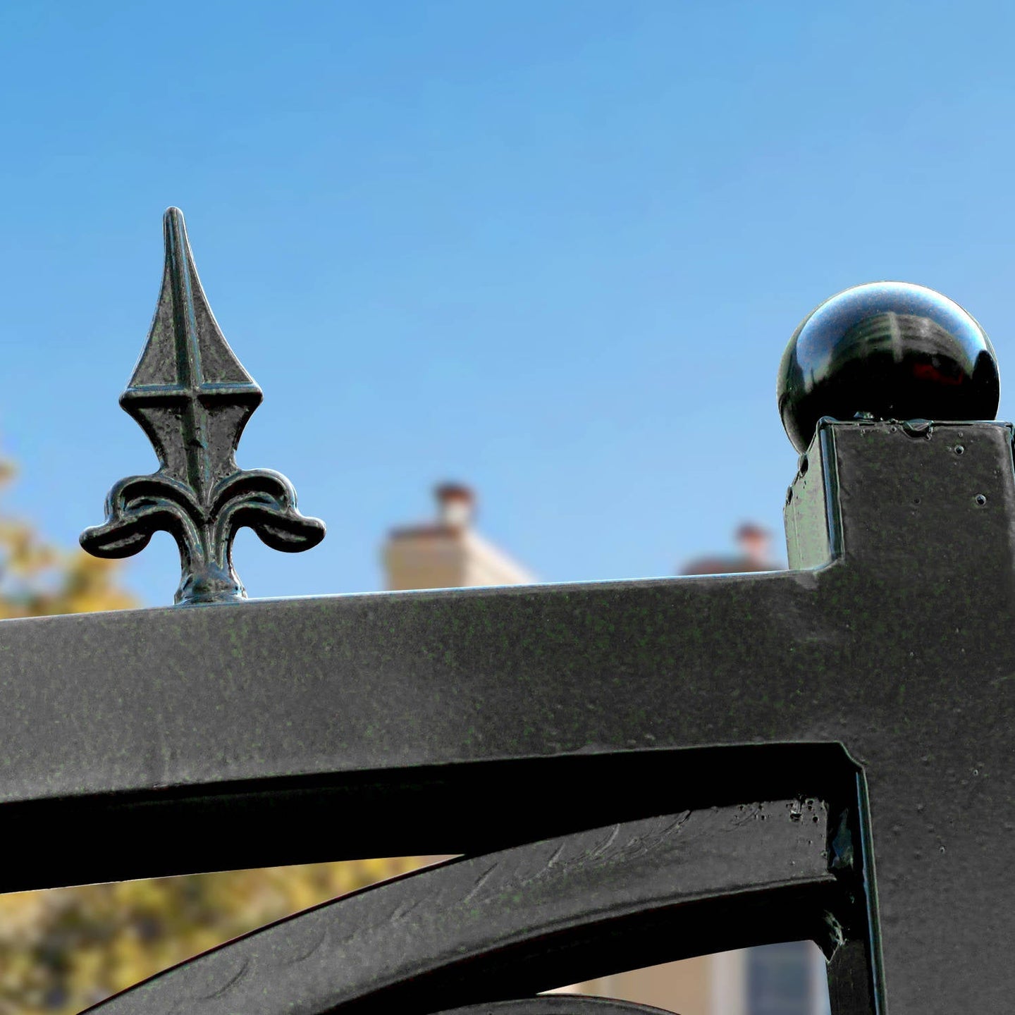 Greatbear 14x8 ft Steel Dual Swing Driveway Gate-European Style - Serenity Provision