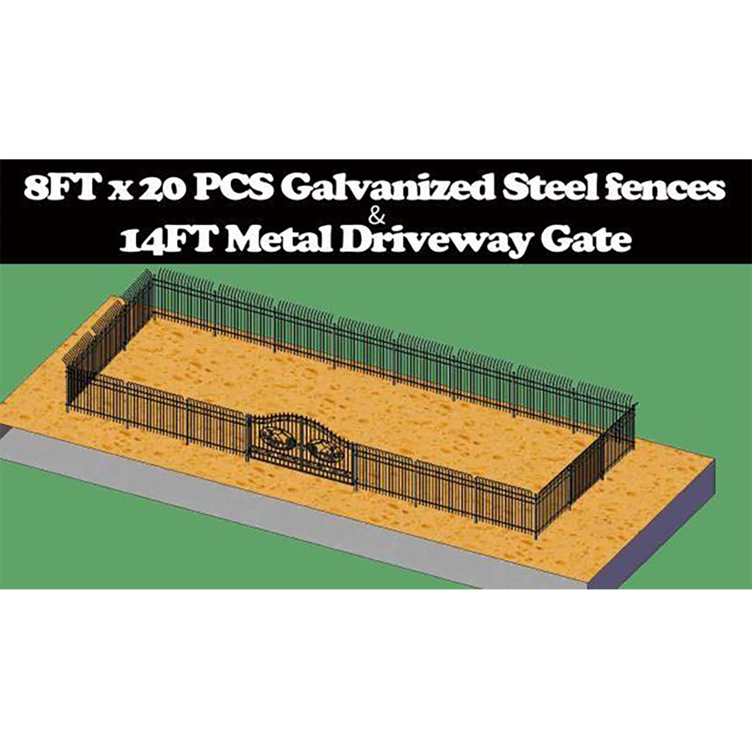 Greatbear Wrought Iron Fence & Driveway Gate - Serenity Provision
