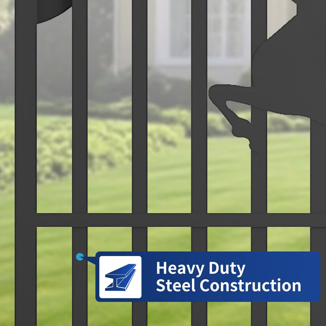 Greatbear 20x8 ft Dual Swing Driveway Gate with Ornamental Posts - Serenity Provision