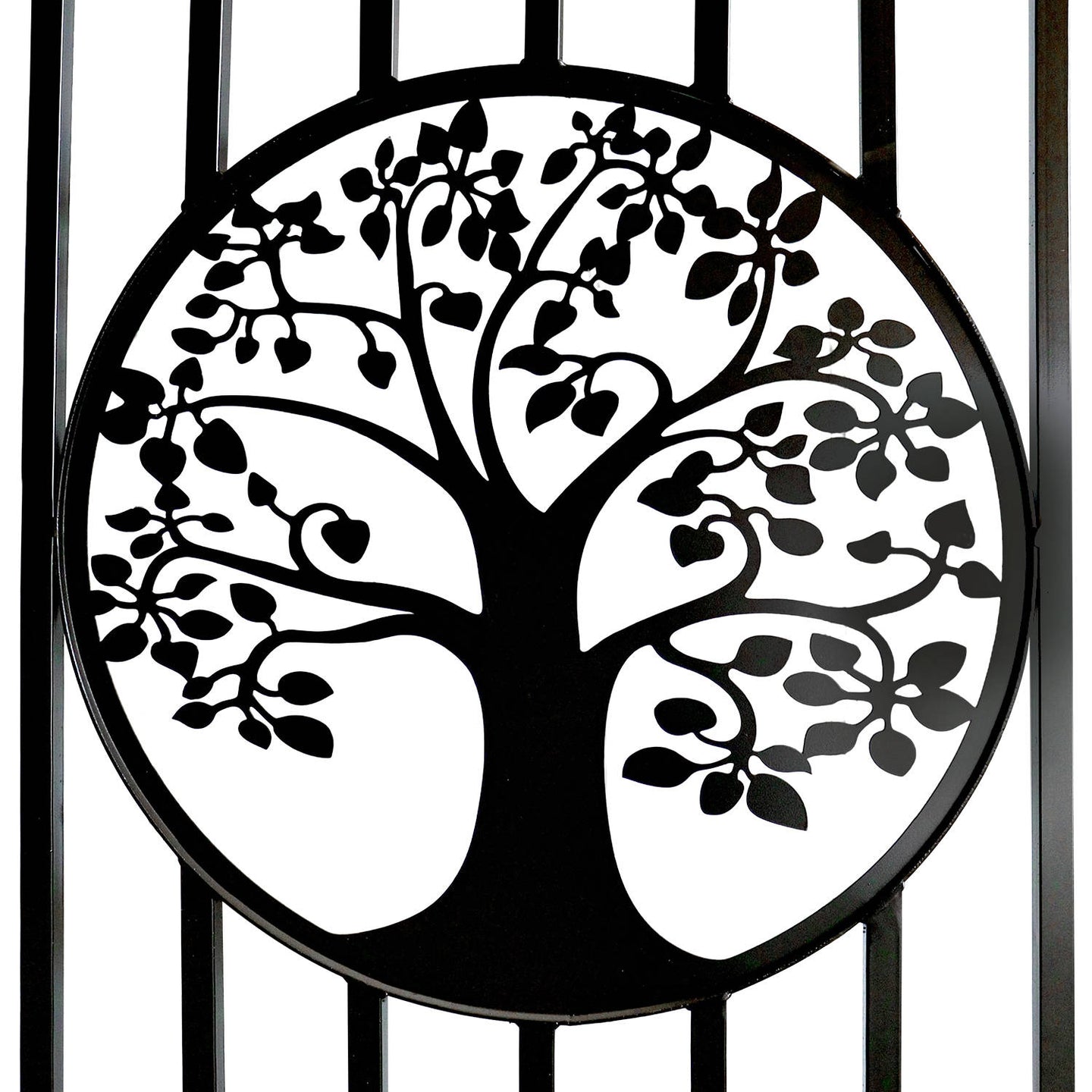 Greatbear 16x8 ft Steel Dual Swing Driveway Gate with Tree Pattern - Serenity Provision