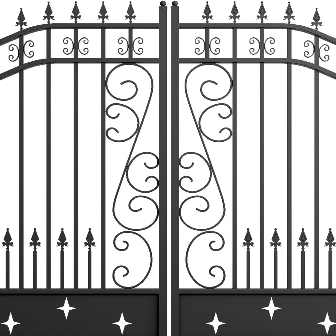 Greatbear 16x8 ft Dual Swing Driveway Gate with Star Pattern - Serenity Provision