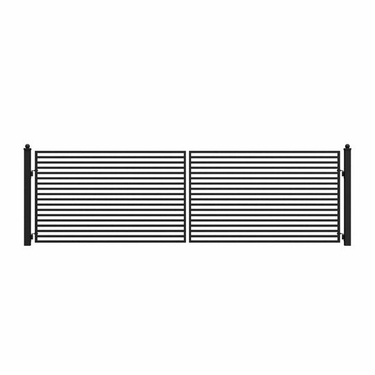 Greatbear 18x6 ft Steel Dual Swing Driveway Gate - MILAN Style - Serenity Provision