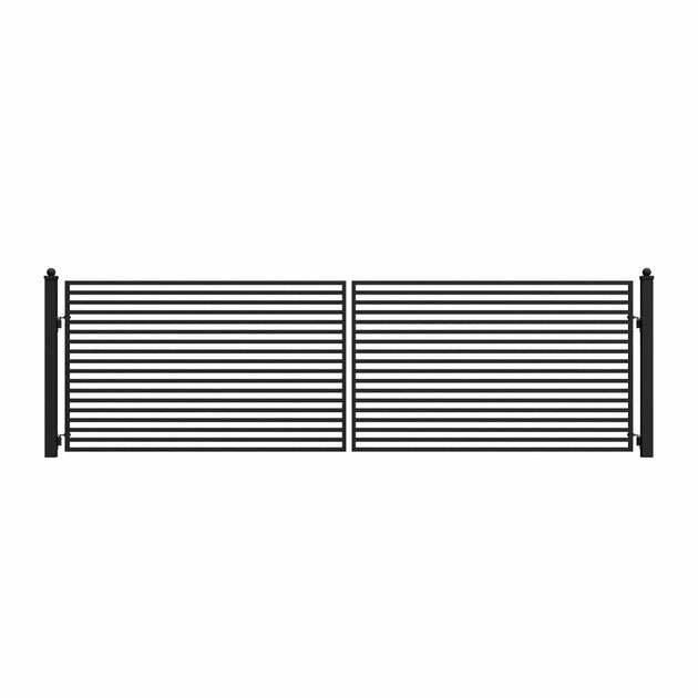 Greatbear 18x6 ft Steel Dual Swing Driveway Gate - MILAN Style - Serenity Provision