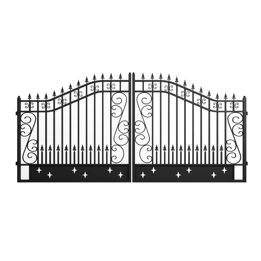 Greatbear 14x8 ft Steel Dual Swing Driveway Gate - Serenity Provision