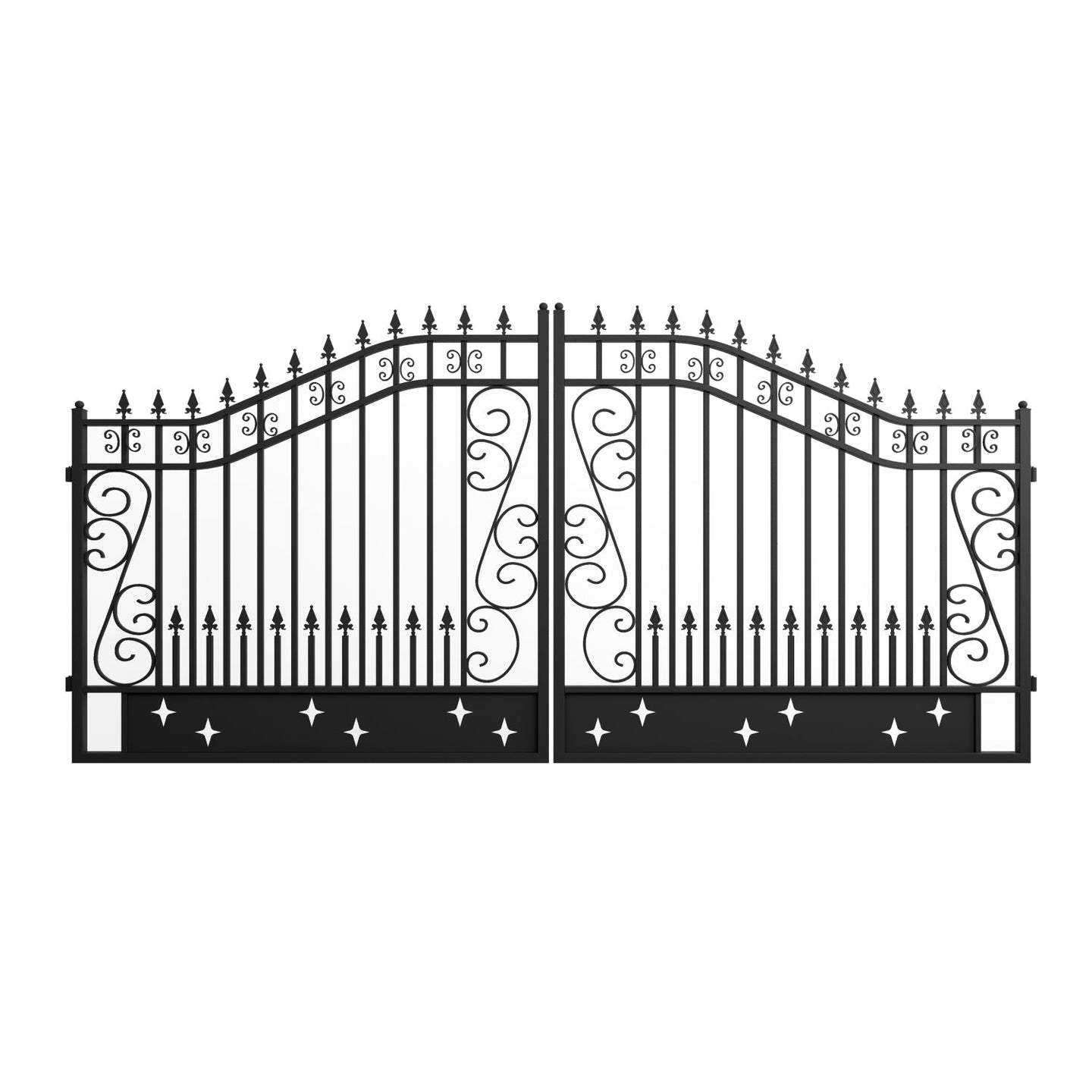 Greatbear 14x8 ft Steel Dual Swing Driveway Gate - Serenity Provision