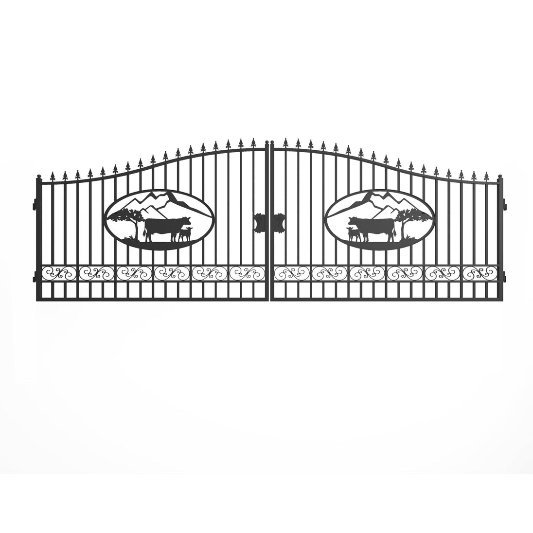 Greatbear 20x8 ft Steel Dual Swing Driveway Gate - Serenity Provision