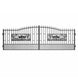 Greatbear 18x7 ft Steel Dual Swing Driveway Gate with Rectangular Deer Pattern - Serenity Provision