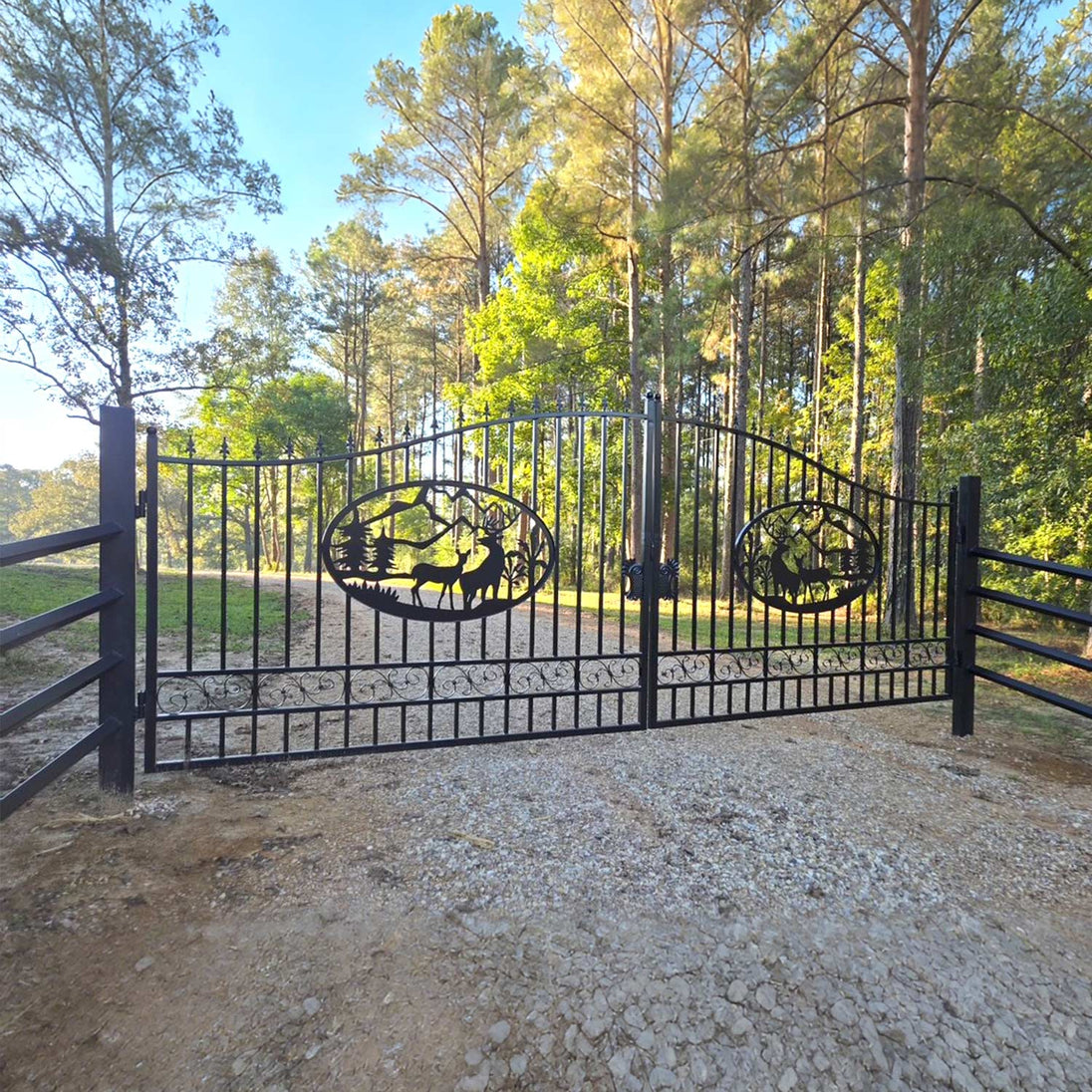Greatbear 20x8 ft Steel Dual Swing Driveway Gate - Serenity Provision