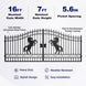 Greatbear 16x7 ft Steel Dual Swing Driveway Gate with Horse Pattern - Serenity Provision
