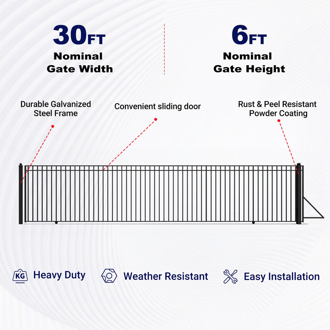Aleko 30x6 ft Steel Sliding Driveway Gate - MADRID Style - Serenity Provision