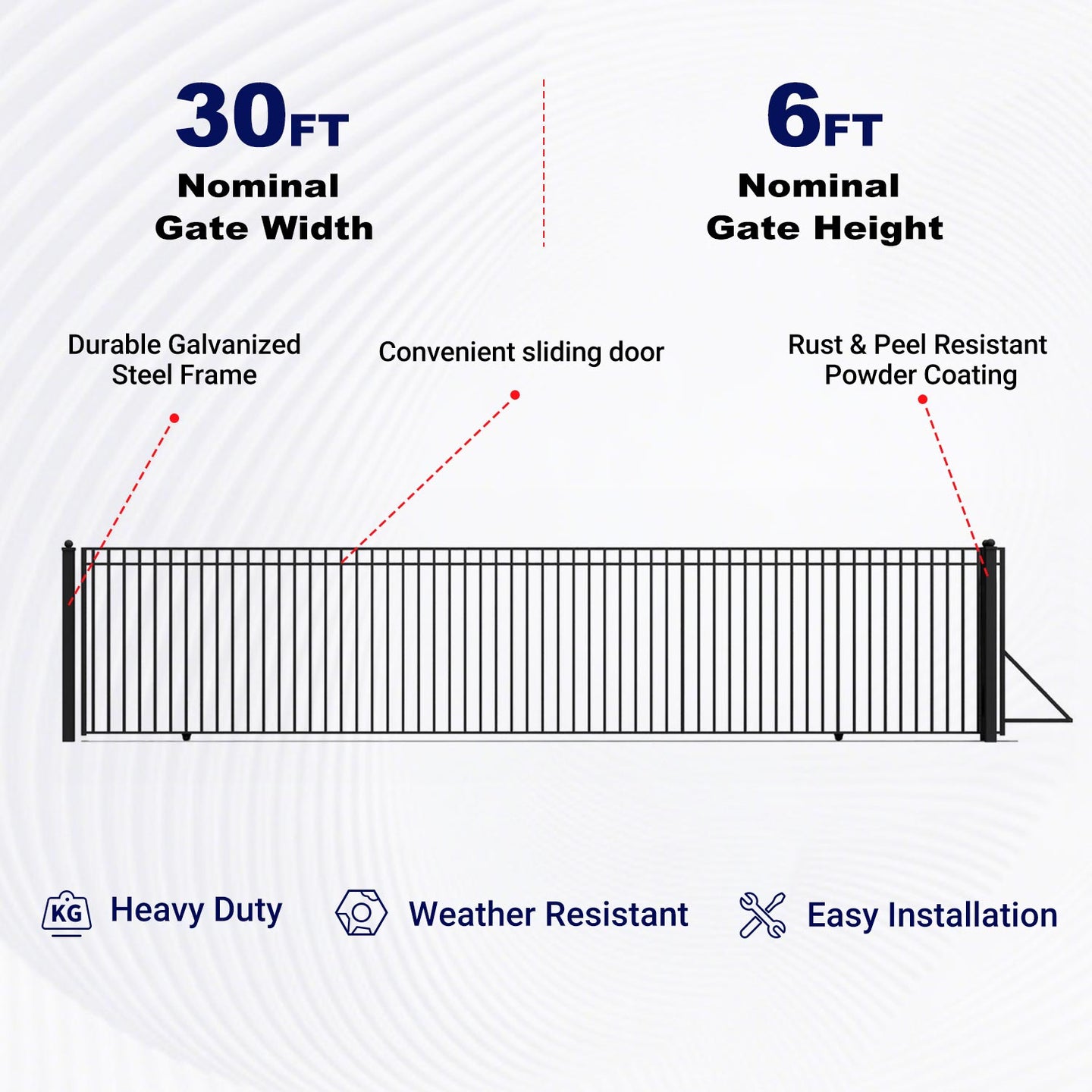 Aleko 30x6 ft Steel Sliding Driveway Gate - MADRID Style - Serenity Provision